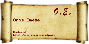Oros Emese névjegykártya